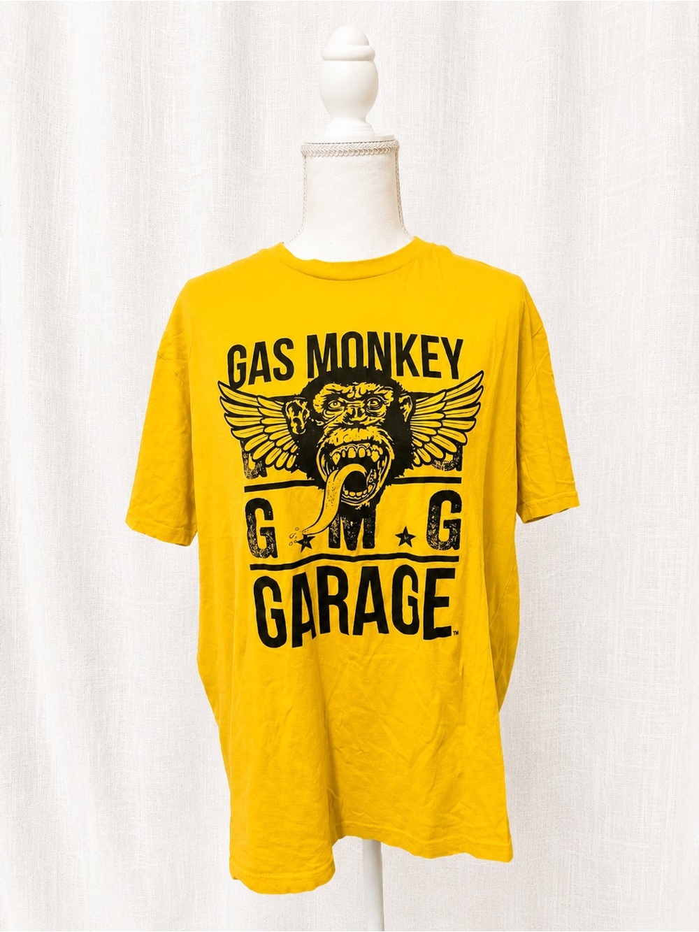 Gas Monkey Yellow Cotton Graphic Men's Shirt - XL